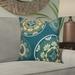Langley Street® Harrel Square Outdoor Pillow Polyester/Polyfill blend in Green/Blue | 18 H x 18 W x 7 D in | Wayfair BNRS1734 34602836
