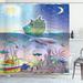 East Urban Home Ocean Pirate Ship Coral Reefs Single Shower Curtain Polyester | 84 H x 69 W in | Wayfair EABN1206 39404441