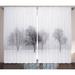 East Urban Home Winter Decorations Foggy Winter Scene w/ Leafless Tree Branch in Hazy Weather Artsy Print Graphic Print | 84 H in | Wayfair