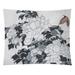 World Menagerie Polyester Mt. Fuji Through the Cherry Blossoms Tapestry Polyester in White | 68 H x 80 W in | Wayfair