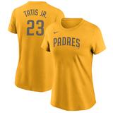Women's Nike Fernando Tatís Jr. Gold San Diego Padres Name & Number T-Shirt
