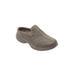 Extra Wide Width Women's The Leather Traveltime Slip On Mule by Easy Spirit in Grey (Size 10 WW)