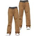 New Boys Kids Multipack Stretch Chino Designer Branded Pull-On Elasticated Waist Jogger Jeans Pants Sand 14-15 Years