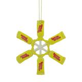 Northlight Seasonal 4" Sugar Daddy Lollipop Snowflake Christmas Ornament Plastic in Yellow | 4 H x 4 W x 0.5 D in | Wayfair 31748399
