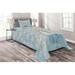 East Urban Home Peacock Sky Microfiber Eclectic Coverlet/Bedspread Set Microfiber in Blue/Yellow | Twin Bedspread + 1 Sham | Wayfair