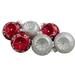 Northlight Seasonal 6ct Red & Silver Retro Reflector Matte Glass Christmas Ball Ornament Set 3.25" (82mm) Glass in Gray/Red | Wayfair