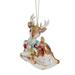 Northlight Seasonal 5.25" White & Red Glittered Reindeer Glass Christmas Ornament Glass in Gray/Yellow | 5 H x 5 W x 1.5 D in | Wayfair 32731702