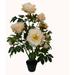 Northlight Seasonal 36" Green & Brown Potted Artificial Blooming Peony Flower Plant in Black/Orange, Size 17.25 H x 9.0 W x 9.0 D in | Wayfair