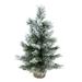 Northlight Seasonal 18" Flocked Pine Medium Artificial Christmas Tree in Burlap Base - Unlit in Green | 18 H x 10 W in | Wayfair 32615044