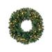 Northlight Seasonal Pre-Lit Windsor Pine Artificial Christmas Wreath - 24-Inch Clear Lights Traditional Faux in Green/White | Wayfair
