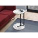 Accent Table / Side / Round / End / Nightstand / Lamp / Living Room / Bedroom / Metal / Laminate / White Marble Look / Black / Contemporary / Modern - Monarch Specialties I 2210