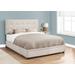 Bed / Queen Size / Platform / Bedroom / Frame / Upholstered / Linen Look / Wood Legs / Beige / Black / Transitional - Monarch Specialties I 6021Q