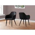 Dining Chair / Set Of 2 / Side / Upholstered / Kitchen / Dining Room / Pu Leather Look / Metal / Black / Contemporary / Modern - Monarch Specialties I 1193