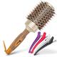 Fagaci Round Brush for Blow Drying with Natural Boar Bristle, Professional Round Hair Brush Nano Technology Ceramic + Ionic for Hair Styling