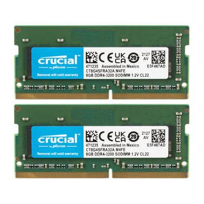 Crucial 16GB Laptop DDR4 3200 MHz SODIMM Memory Kit (2 x 8GB) CT2K8G4SFRA32A