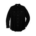Men's Big & Tall Solid Double-Brushed Flannel Shirt by KingSize in Black (Size 6XL)