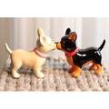 Wildon Home® Najiah Chihuahua Couple Lovers Puppy Dogs Salt & Pepper Shaker Set Ceramic in Black | 3.5 H x 4 W in | Wayfair