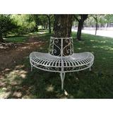 Hi-Line Gift Ltd. Tree Outdoor Bench Metal in White | 31.89 H x 55 W x 27.95 D in | Wayfair 78669-WT