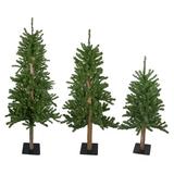 Northlight Seasonal Set of 3 Alpine Artificial Christmas Trees 3', 4' & 5'- Unlit in Green | 60 H x 26 W in | Wayfair NORTHLIGHT V27452