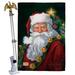 Breeze Decor Santa Portrait 2-Sided Polyester 40 x 28 in. Flag Set in Black/Red | 40 H x 28 W x 4 D in | Wayfair BD-XM-HS-114095-IP-BO-02-D-US12-SB
