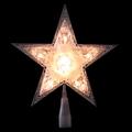 Northlight Seasonal 9" Pre-Lit Gold & Amber Crystal 5 Point Star Christmas Tree Topper - Clear Lights Plastic in Gray/Yellow | Wayfair