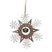 Northlight Seasonal 6" Brown & White Wooden Snowflake Christmas Ornament Wood in Brown/Gray | 6 H x 5.25 W x 0.13 D in | Wayfair 32915336