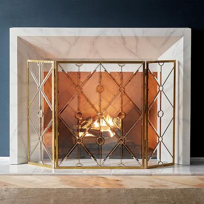 Bellamy Beveled Glass Fireplace Screen - Frontgate