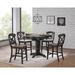 Rosalind Wheeler Paquin 5 - Piece Counter Height Butterfly Leaf Rubber Solid Wood Dining Set Wood in Gray/Black | 36 H in | Wayfair