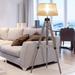 17 Stories 59" Tripod Floor Lamp Metal/Solid Wood in Brown/White | 59 H x 24.75 W x 24.75 D in | Wayfair 84818809F00D442CB1AE1DB003E70191