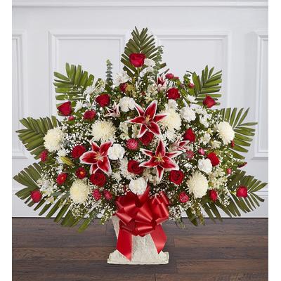 1-800-Flowers Flower Delivery Red Rose & Lily Floor Basket Xl | Happiness Delivered To Their Door