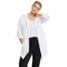 Plus Size Women's French Terry Long Zip Front Hoodie by ellos in White (Size M)