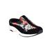 Wide Width Women's The Traveltime Slip On Mule by Easy Spirit in Black Floral (Size 7 1/2 W)