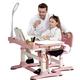 Kids Desk and Chair Set Adjustable Height for Girls and Boys, Kids Study Table with Tilt Desktop, LED Light, Bookstand, Storage Drawer, Perfect for Children of 3-18 Years Old