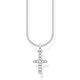 Thomas Sabo Damen Halskette Kreuz pavé silber 925 Sterlingsilber, 36-38 cm Länge