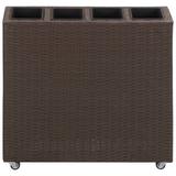 Hokku Designs Arnkell Planter w/ Wheels Flower Box w/ Removable Inner Pots Poly Rattan Plastic in Brown | 31.1 H x 31.5 W x 8.66 D in | Wayfair