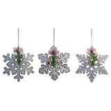 The Holiday Aisle® 3 Piece Snowflake Holiday Shaped Ornament Set in Gray/Yellow | 12 H x 12 W x 1 D in | Wayfair CEC3CD811DB2410CB439376027D0A2F1