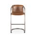 17 Stories Darbonne Bar & Counter Stool Upholstered/Leather/Metal/Genuine Leather in Gray/Brown | 40 H x 24.8 W in | Wayfair