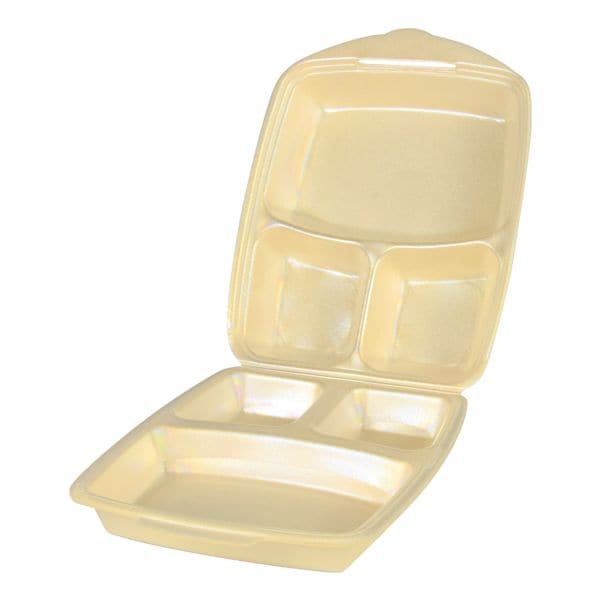 Papstar Einweg-Menüboxen mit Klappdeckeln 3-geteilt, beige, 50 Stück beige, 22.5x7.5x22 cm Image