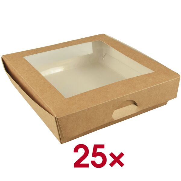 Papstar Einweg-Feinkost-Boxen »pure«, 25 Stück braun, 19x5x19 cm Image