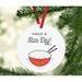 The Holiday Aisle® Funny Food Pun Christmas Rice Ball Ornament Wood in Black/Brown/Red | 3.5 H x 3.5 W x 3.5 D in | Wayfair