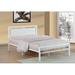 Hokku Designs Agenor Platform Bed Upholstered/Metal & Upholstered/Metal/Faux leather in White/Black/Brown | 35 H x 54 W in | Wayfair