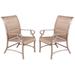 Winston Porter Floral Patio Dining Armchair Metal in Brown | 39.5 H x 25.3 W x 21.7 D in | Wayfair E9DE494408E44A9D9A49B8272AAB97E2