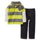 Carter's 2 Piece Polo & Pants Set (Baby) - Yellow/Grey-6 Months