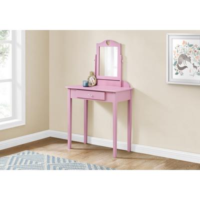 Vanity / Desk / Makeup Table / Organizer / Dressing Table / Bedroom / Wood / Laminate / Pink / Contemporary / Modern - Monarch Specialties I 3328