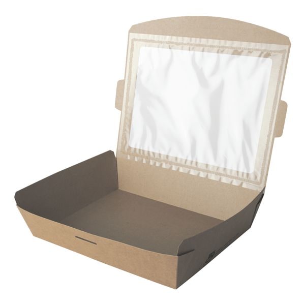 Papstar Feinkostboxen mit Sichtfenster »pure 100% fair«, 1500 ml, 40 Stück braun, 22.5x4.5x18 cm Image
