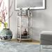 AllModern Sava Mirrored Bar Cart Glass/Steel in Gray/White/Black | 36 H x 21.5 W x 21.5 D in | Wayfair 4FE4A032F44E4BE1A9F6012F0E4CEE9B