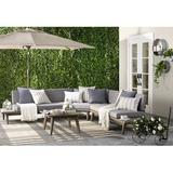 AllModern Boaz 4 Piece Sectional Seating Group w/ Cushions Wood/Natural Hardwoods in Brown/White | 26.75 H x 75.75 W x 28.75 D in | Outdoor Furniture | Wayfair