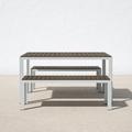 AllModern Joel Rectangular 6 - Person 59" Long Outdoor Dining Set Plastic/Metal in Gray/White | Wayfair 952D5433624348E7A5B2DE8F493226FC