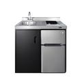 Summit Appliance All-In-One Combo Kitchens 3.2 Cubic Feet cu. ft. Mini Fridge w/ Freezer Kitchenette Stainless Steel in Gray | Wayfair C39ELGLASSBK