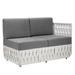 Source Furniture Scorpio Right Arm Loveseat w/ Cushion Metal/Olefin Fabric Included/Rust - Resistant Metal in Gray/White | Outdoor Furniture | Wayfair